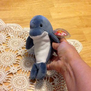 Ty Beanie Baby Echo Dolphin - vintage Plush  1996 with P.E. Pellets